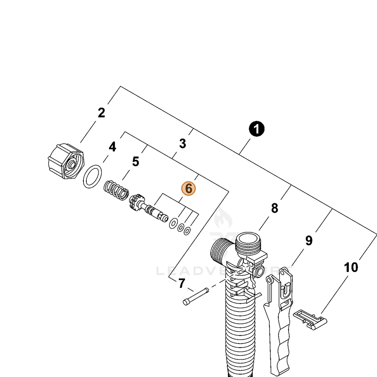 ECHO part CN302017 — IPL diagram snippet (6x zoom, amber highlight)
