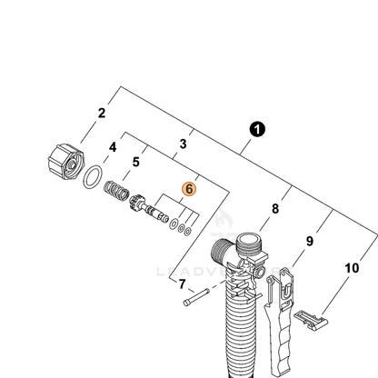 ECHO part CN302017 — IPL diagram snippet (6x zoom, amber highlight)