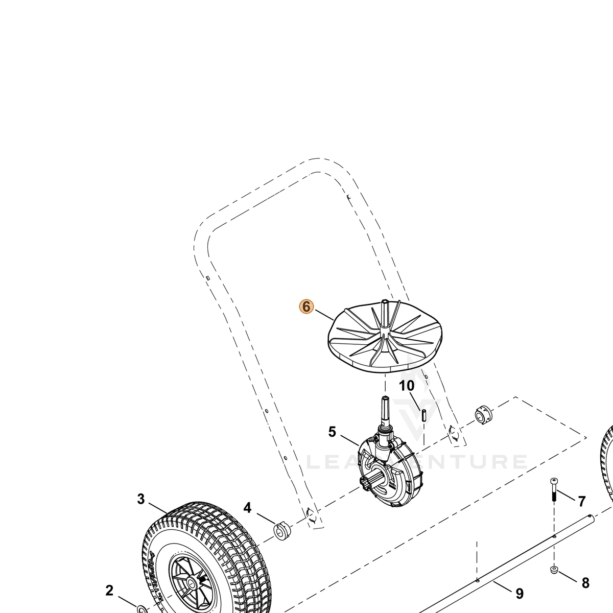 ECHO part E021000040 — IPL diagram snippet (6x zoom, amber highlight)