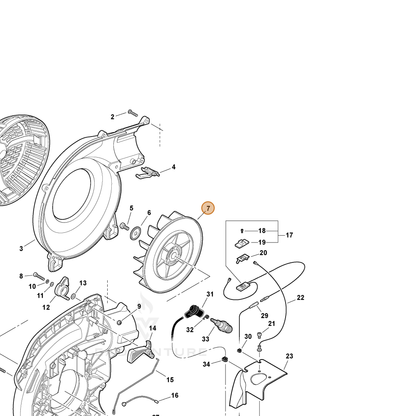 ECHO part E100000070 — IPL diagram snippet (6x zoom, amber highlight)