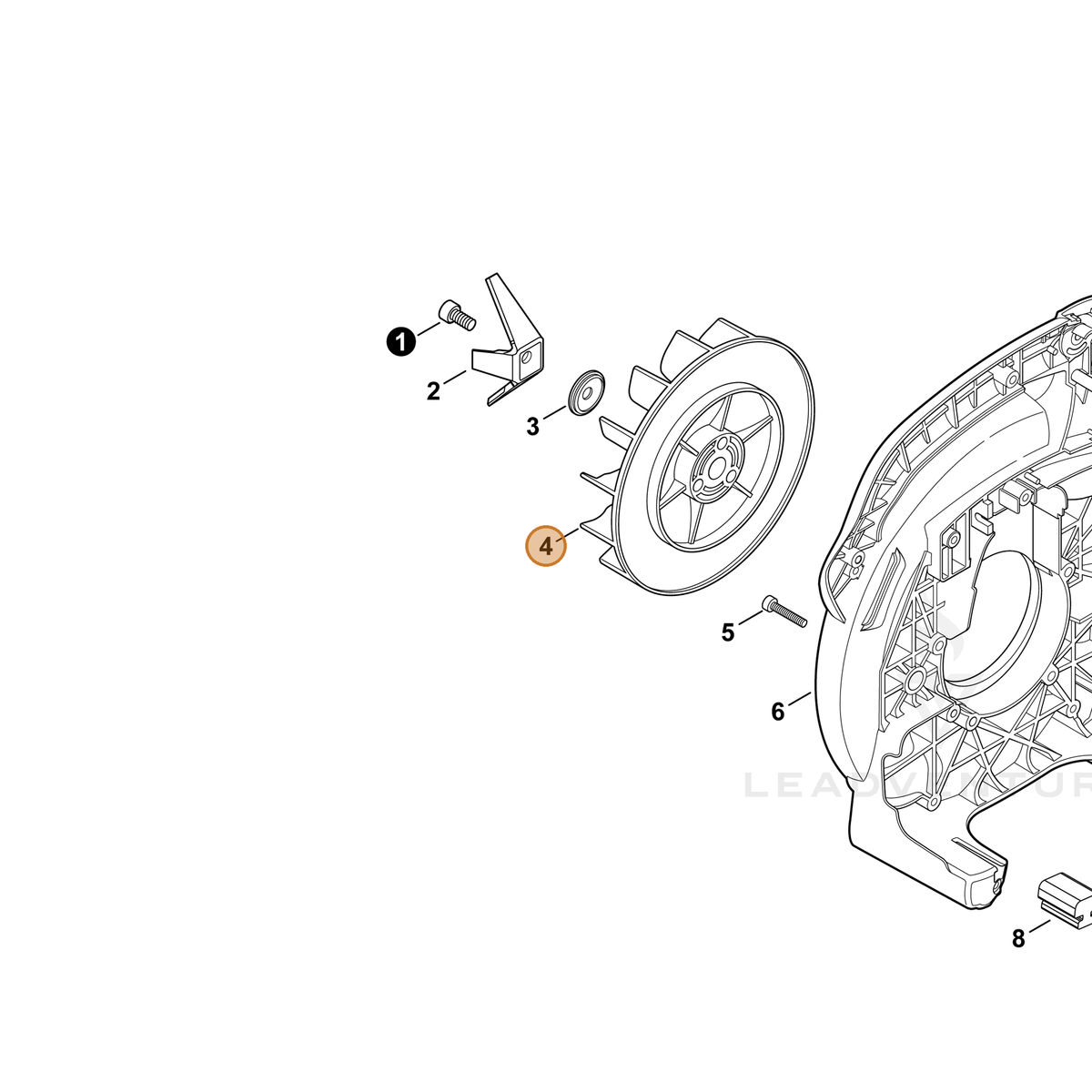 ECHO part E100000220 — IPL diagram snippet (6x zoom, amber highlight)