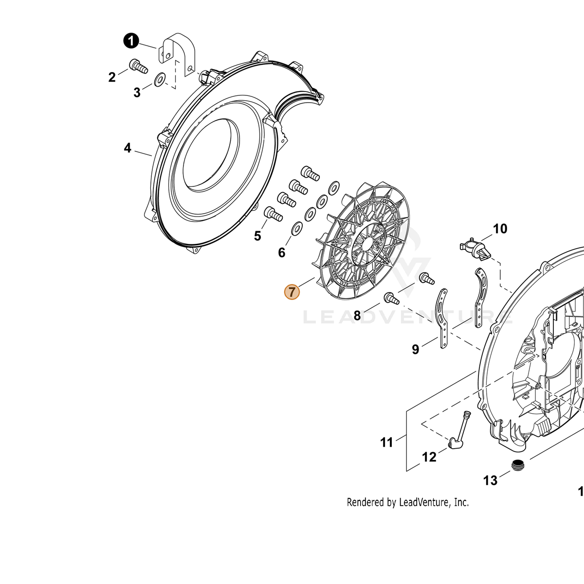 ECHO part E100000270 — IPL diagram snippet (6x zoom, amber highlight)