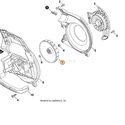 ECHO part E100000280 — IPL diagram snippet (6x zoom, amber highlight)