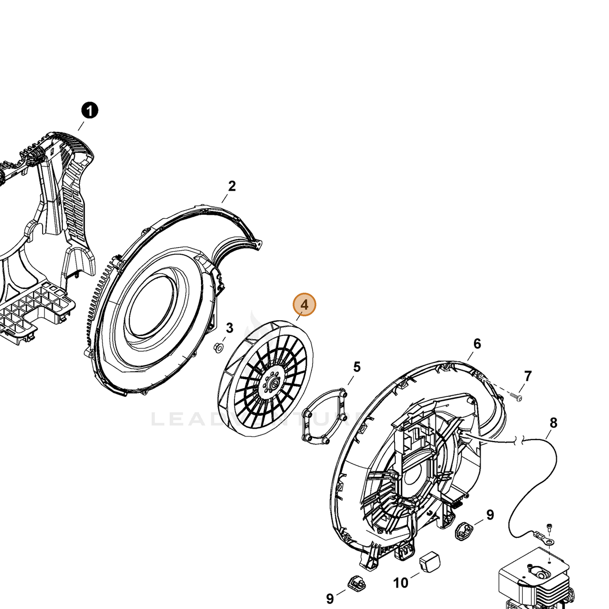 ECHO part E100000360 — IPL diagram snippet (6x zoom, amber highlight)