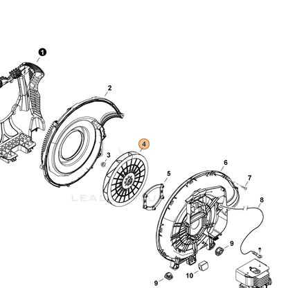 ECHO part E100000360 — IPL diagram snippet (6x zoom, amber highlight)