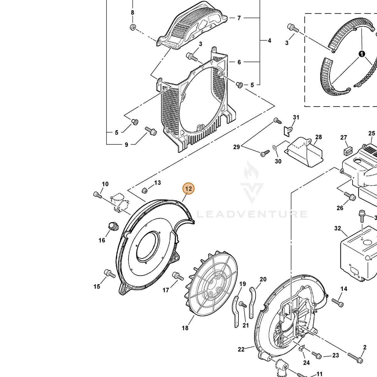ECHO part E103000141 — IPL diagram snippet (6x zoom, amber highlight)