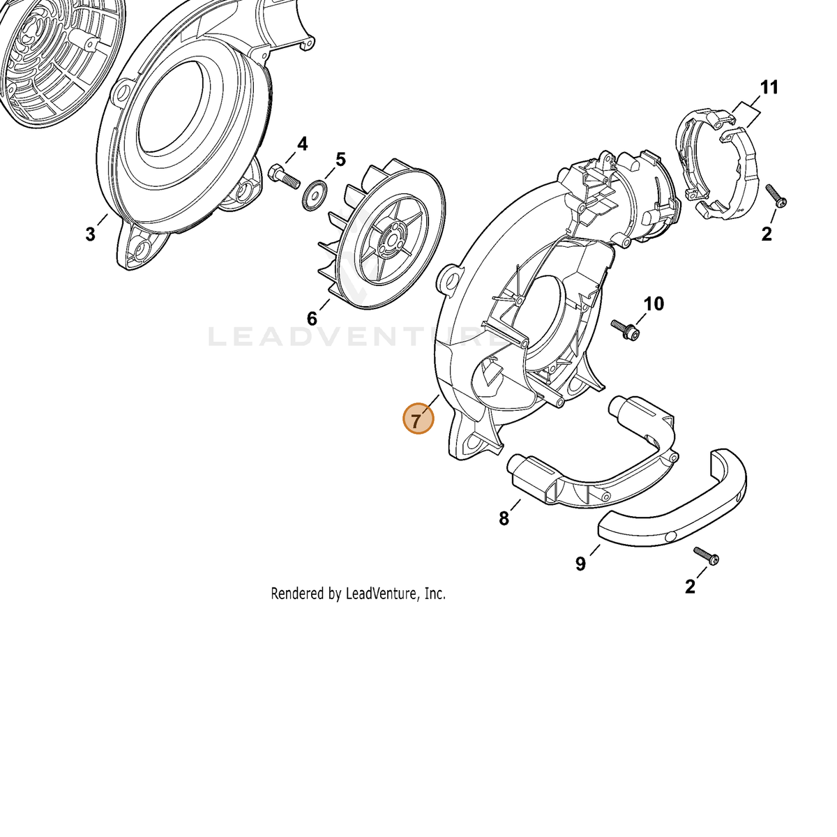 ECHO part E103000451 — IPL diagram snippet (6x zoom, amber highlight)