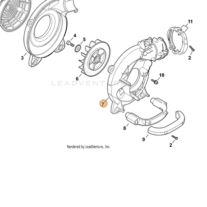 ECHO part E103000451 — IPL diagram snippet (6x zoom, amber highlight)