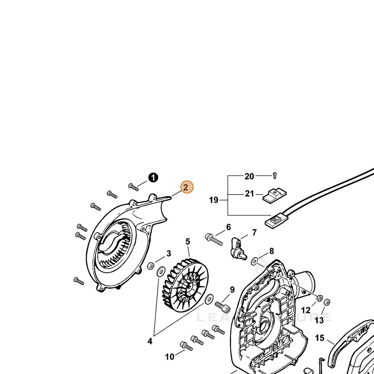 ECHO part E103000511 — IPL diagram snippet (6x zoom, amber highlight)