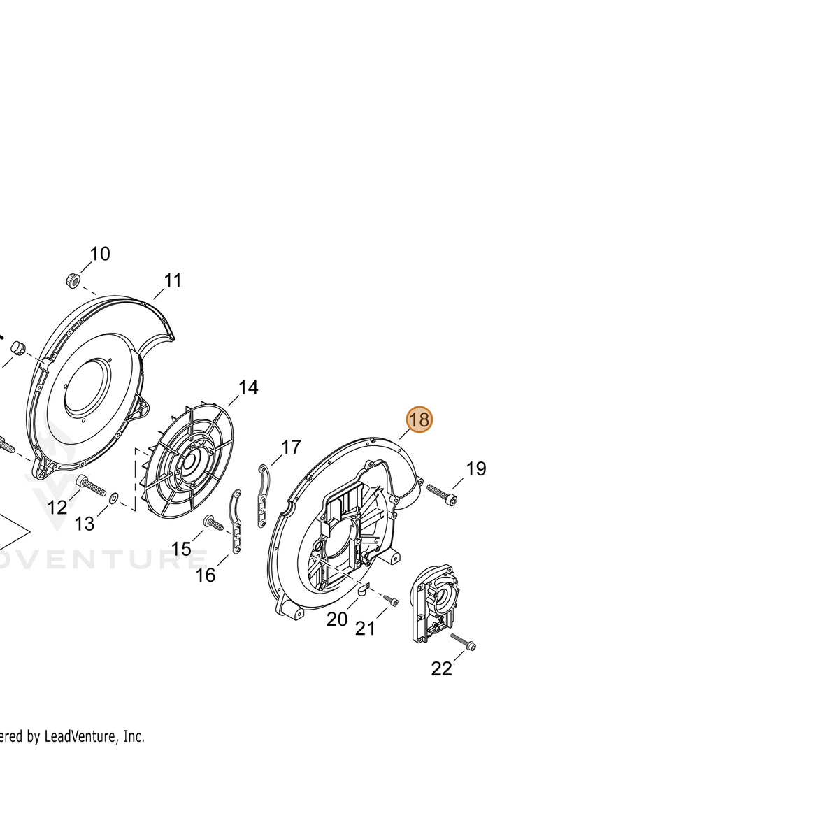ECHO part E103000550 — IPL diagram snippet (6x zoom, amber highlight)
