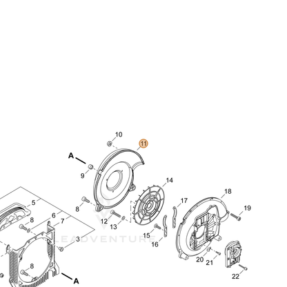 ECHO part E103000560 — IPL diagram snippet (6x zoom, amber highlight)