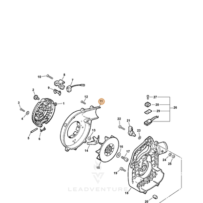 ECHO part E103000600 — IPL diagram snippet (6x zoom, amber highlight)