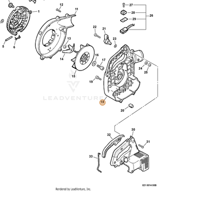 ECHO part E103000610 — IPL diagram snippet (6x zoom, amber highlight)