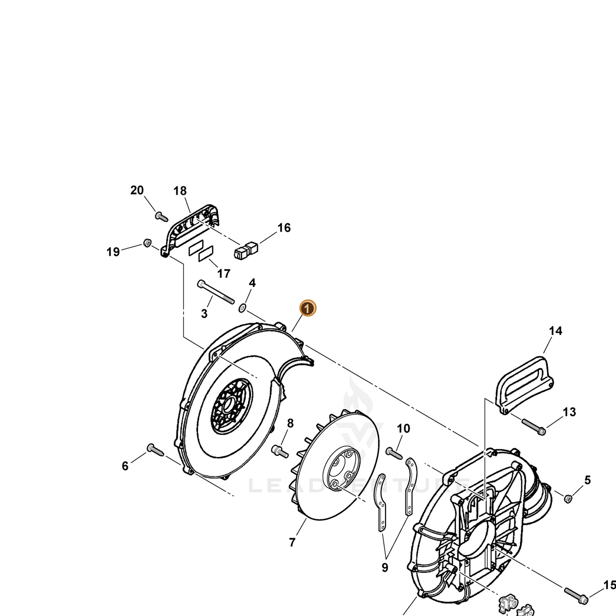 ECHO part E103000651 — IPL diagram snippet (6x zoom, amber highlight)