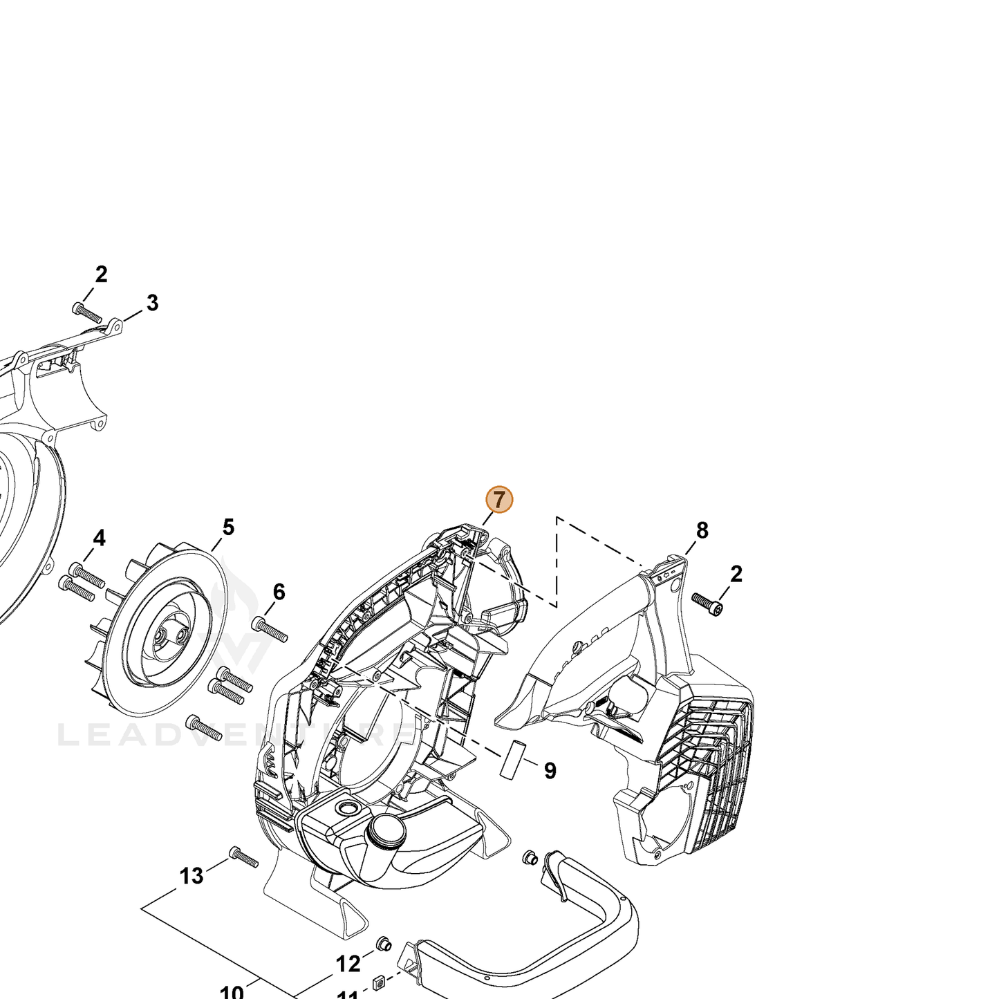 ECHO part E103001541 — IPL diagram snippet (6x zoom, amber highlight)