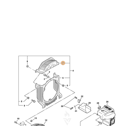 ECHO part E104000041 — IPL diagram snippet (6x zoom, amber highlight)
