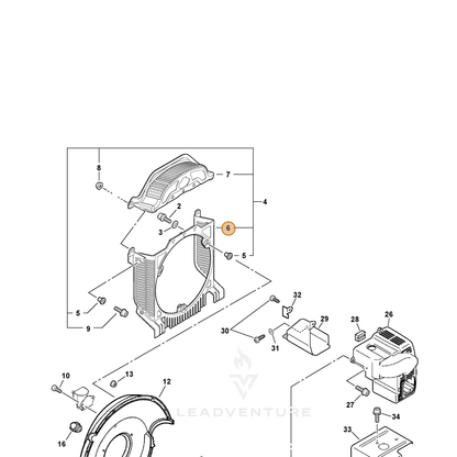 ECHO part E104000051 — IPL diagram snippet (6x zoom, amber highlight)