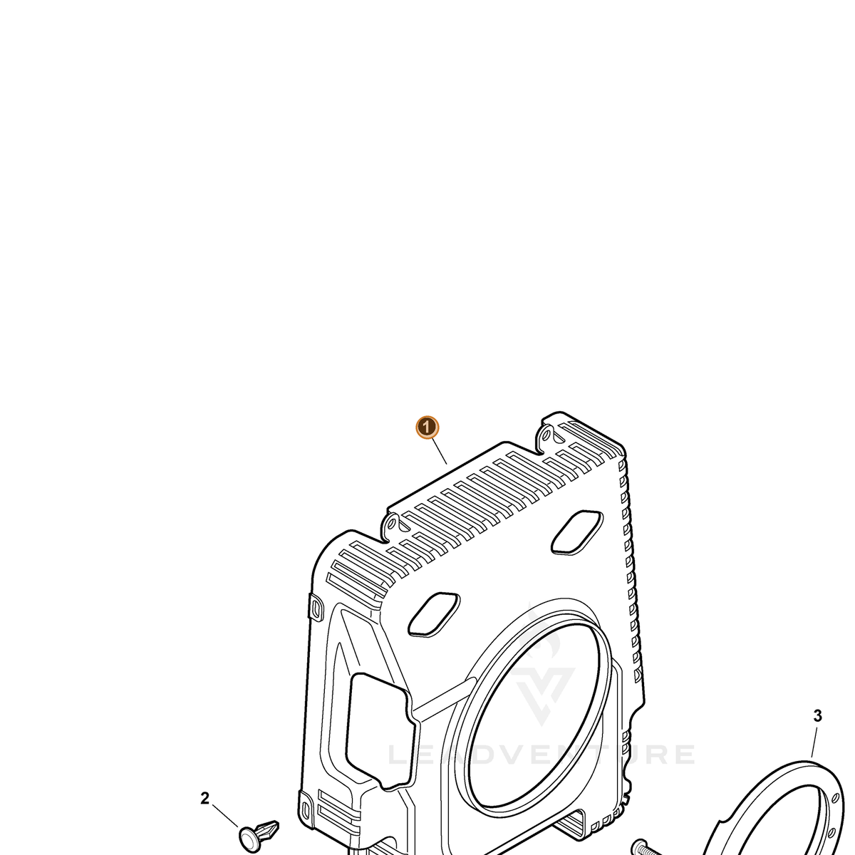 ECHO part E104000061 — IPL diagram snippet (6x zoom, amber highlight)