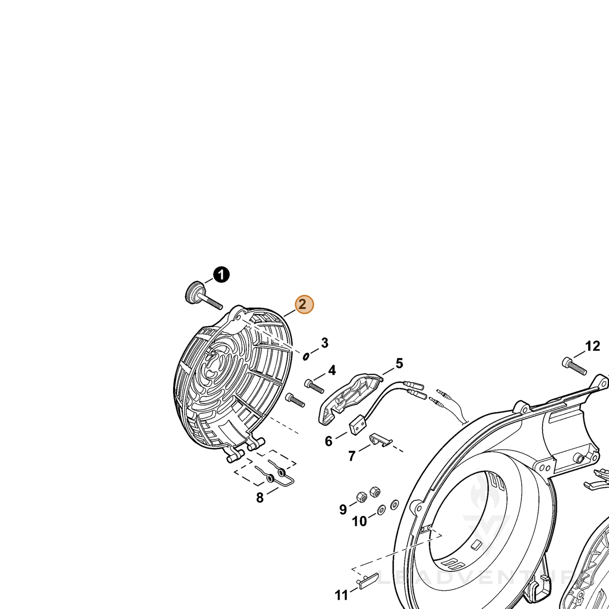 ECHO part E104000091 — IPL diagram snippet (6x zoom, amber highlight)