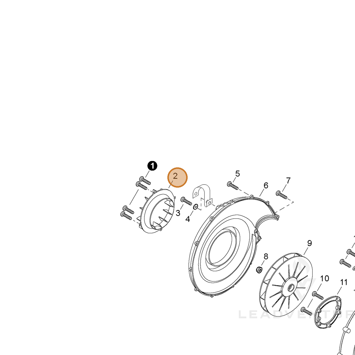 ECHO part E104000220 — IPL diagram snippet (6x zoom, amber highlight)