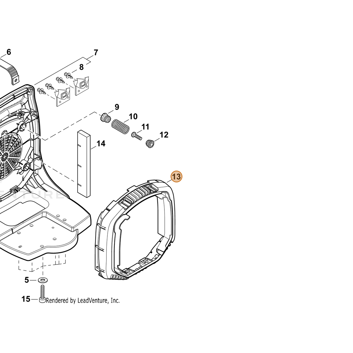 ECHO part E104000230 — IPL diagram snippet (6x zoom, amber highlight)
