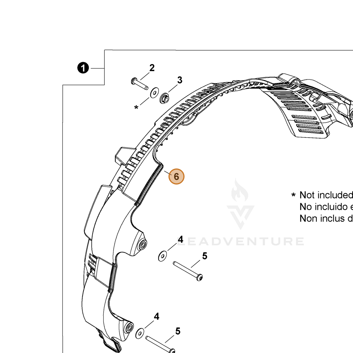 ECHO part E104000300 — IPL diagram snippet (6x zoom, amber highlight)