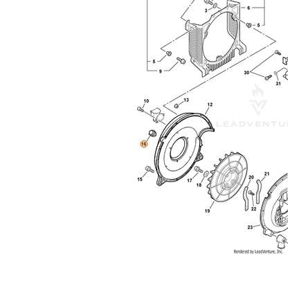 ECHO part E109000010 — IPL diagram snippet (6x zoom, amber highlight)