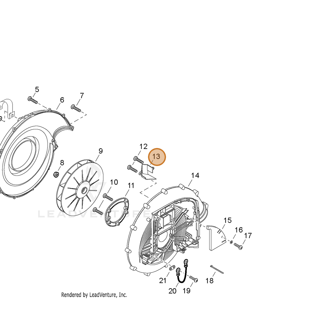ECHO part E109000070 — IPL diagram snippet (6x zoom, amber highlight)