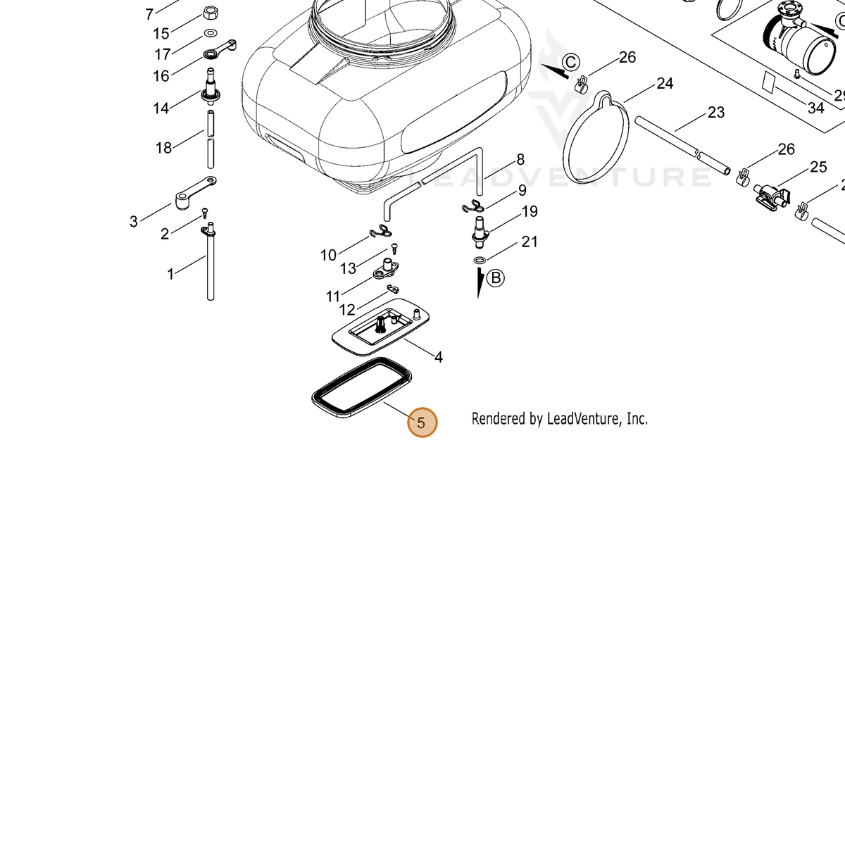 ECHO part E137000021 — IPL diagram snippet (6x zoom, amber highlight)
