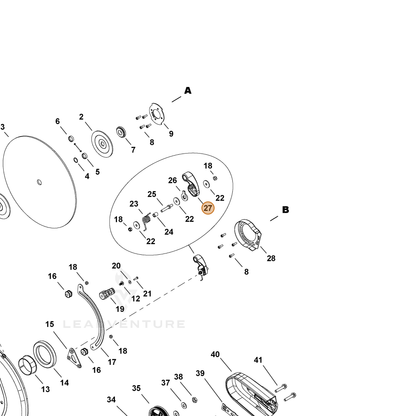 ECHO part E151000030 — IPL diagram snippet (6x zoom, amber highlight)