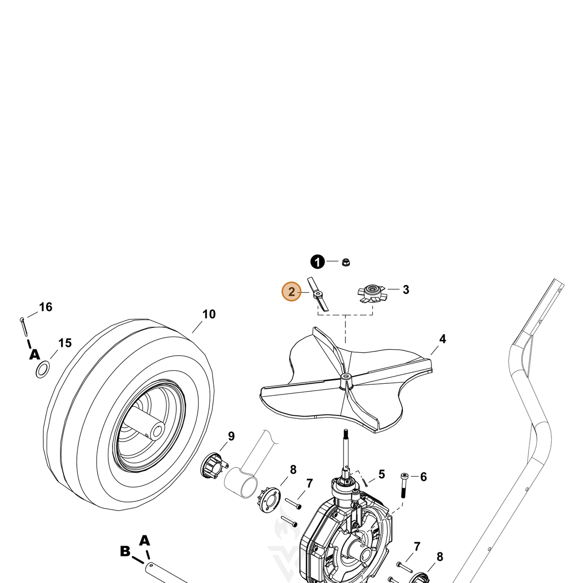 ECHO part E156000020 — IPL diagram snippet (6x zoom, amber highlight)