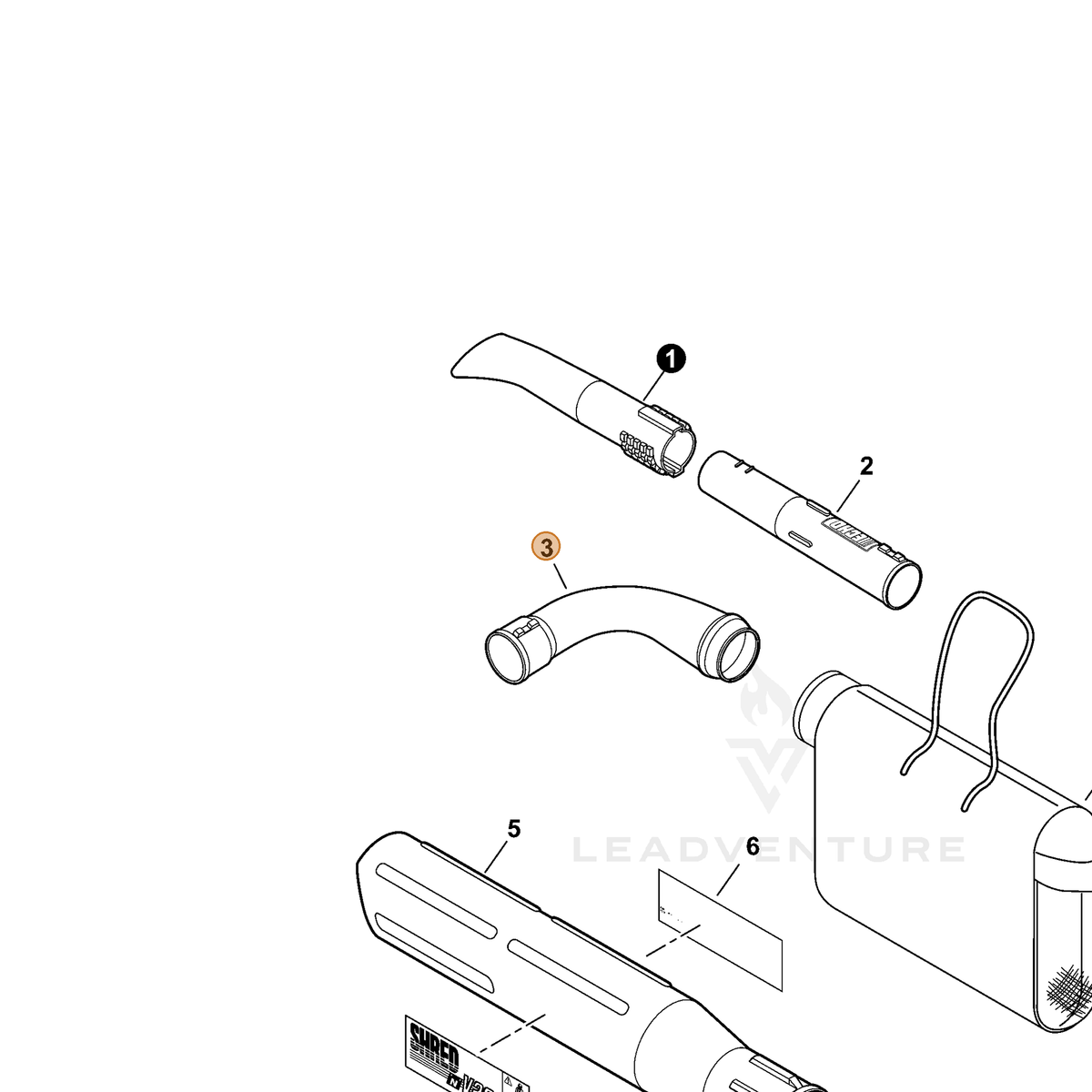 ECHO part E160000120 — IPL diagram snippet (6x zoom, amber highlight)