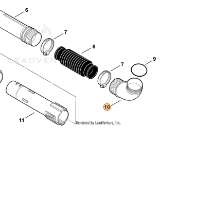 ECHO part E160000131 — IPL diagram snippet (6x zoom, amber highlight)