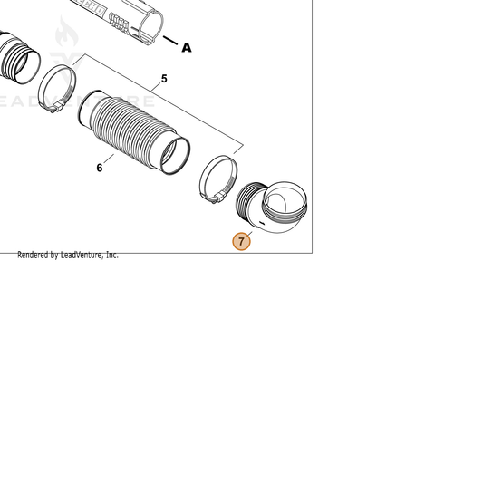 ECHO part E160000210 — IPL diagram snippet (6x zoom, amber highlight)