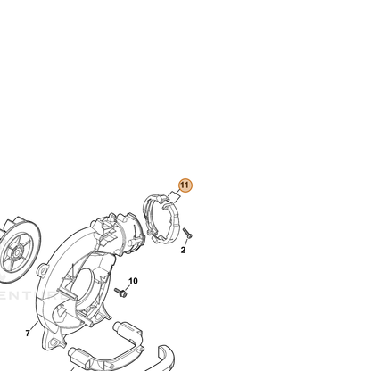 ECHO part E162000000 — IPL diagram snippet (6x zoom, amber highlight)