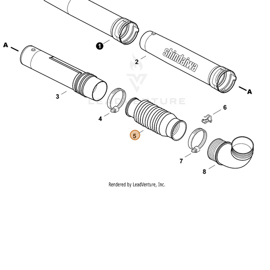 ECHO part E164000061 — IPL diagram snippet (6x zoom, amber highlight)