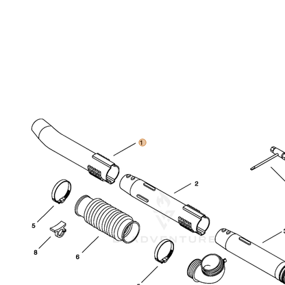 ECHO part E165000160 — IPL diagram snippet (6x zoom, amber highlight)