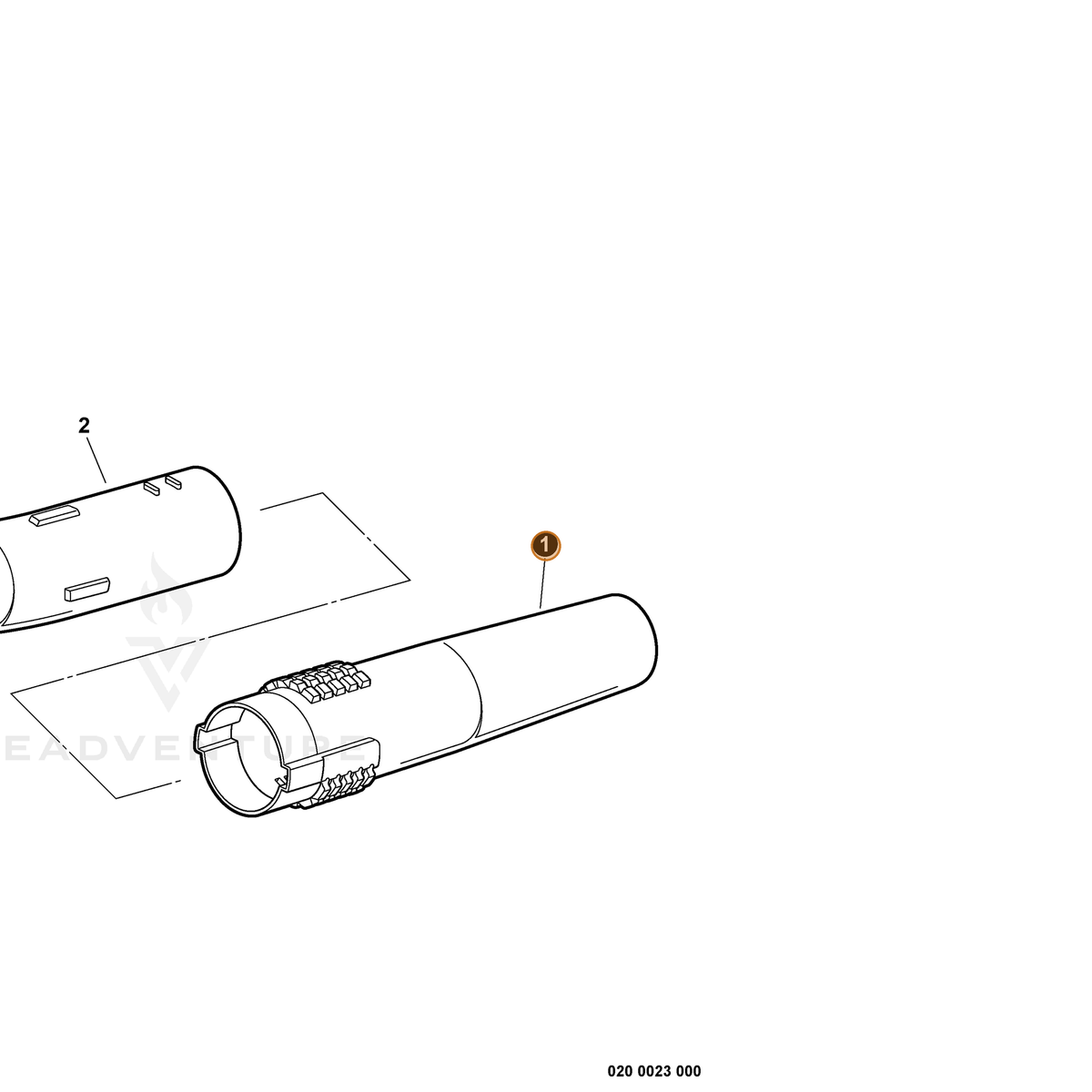 ECHO part E165000171 — IPL diagram snippet (6x zoom, amber highlight)