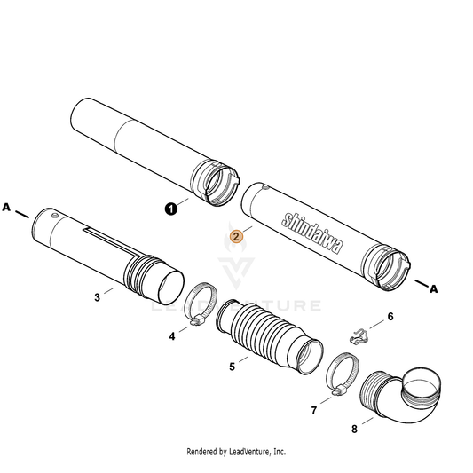 Echo part E165000250 — IPL diagram snippet (6x zoom, amber highlight)
