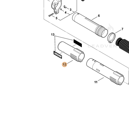 ECHO part E165000280 — IPL diagram snippet (6x zoom, amber highlight)