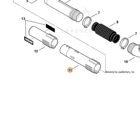 ECHO part E165000291 — IPL diagram snippet (6x zoom, amber highlight)