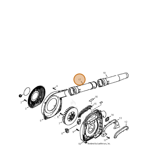 Echo part E165000421 — IPL diagram snippet (6x zoom, amber highlight)