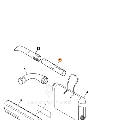 ECHO part E165000850 — IPL diagram snippet (6x zoom, amber highlight)