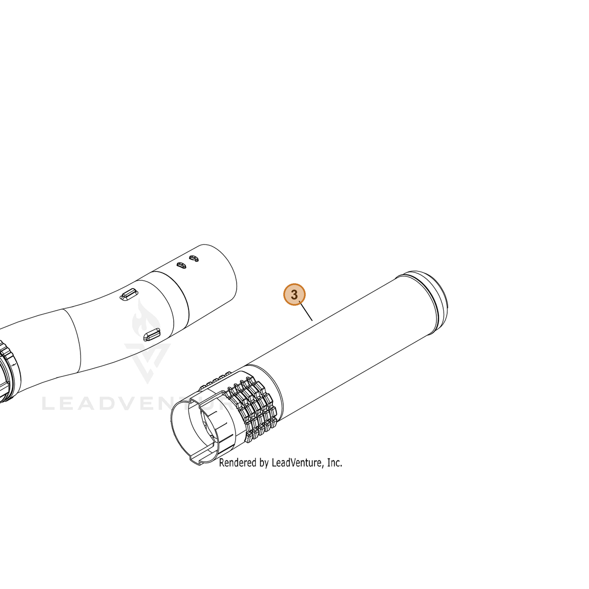 ECHO part E165000880 — IPL diagram snippet (6x zoom, amber highlight)