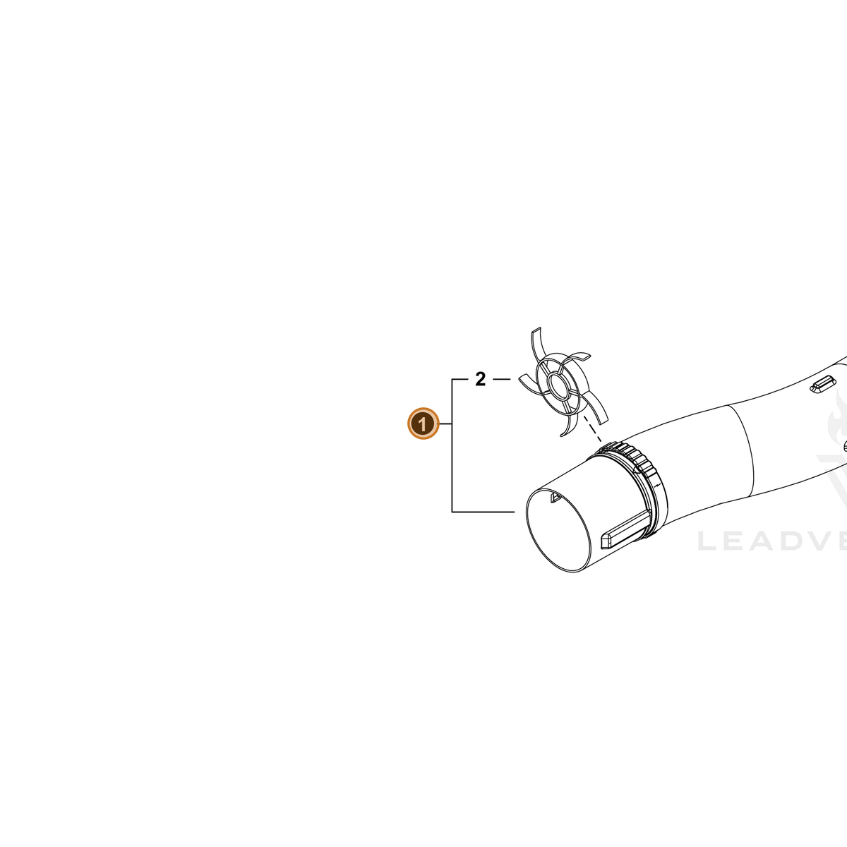 ECHO part E165000951 — IPL diagram snippet (6x zoom, amber highlight)