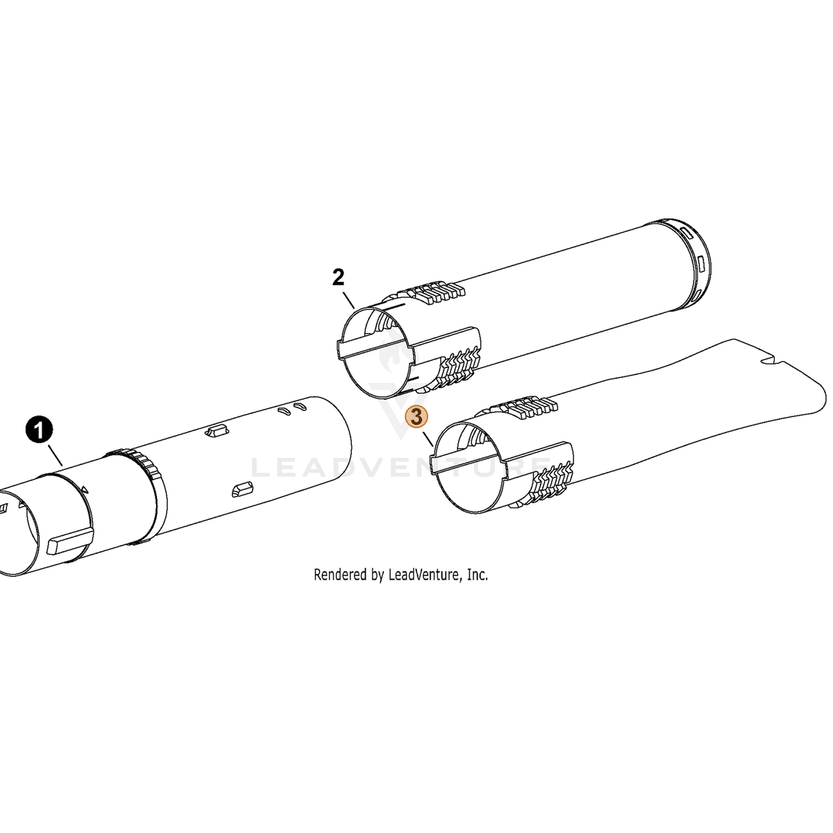 ECHO part E165000980 — IPL diagram snippet (6x zoom, amber highlight)