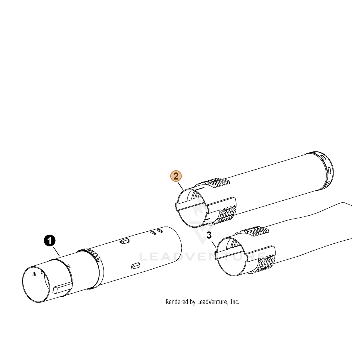 ECHO part E165001040 — IPL diagram snippet (6x zoom, amber highlight)