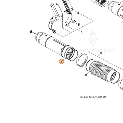 ECHO part E165001050 — IPL diagram snippet (6x zoom, amber highlight)