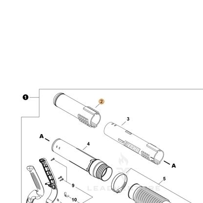 ECHO part E165001140 — IPL diagram snippet (6x zoom, amber highlight)