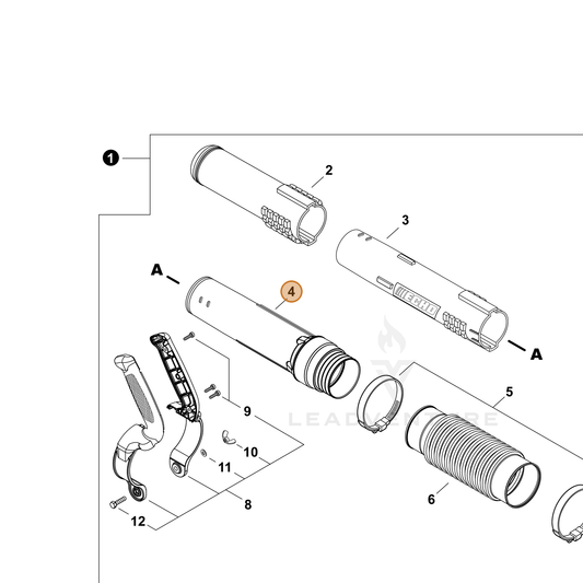 ECHO part E165001160 — IPL diagram snippet (6x zoom, amber highlight)